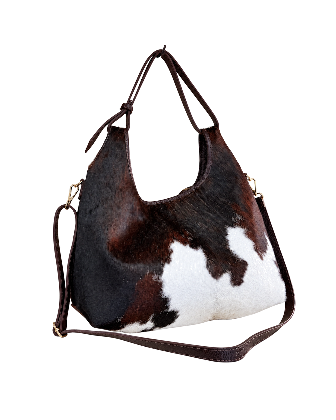 RODEO COW | ЧАНТА ЗА РАМО ОТ ЕСТЕСТВЕНА КОЖА И КОСЪМ С COW ПРИНТ
